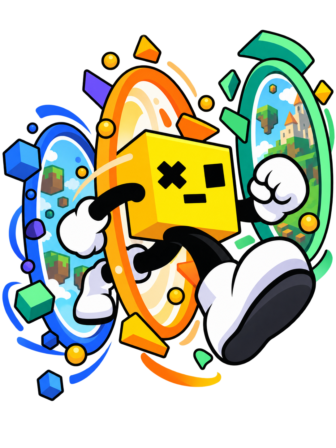 DCP character moving between connected game worlds